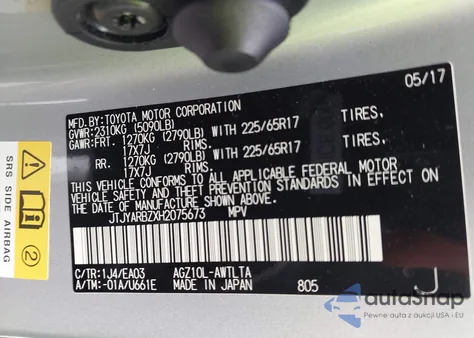 2017 Lexus Nx 200T z USA, uszkodzony, nr VIN JTJYARBZXH2075673